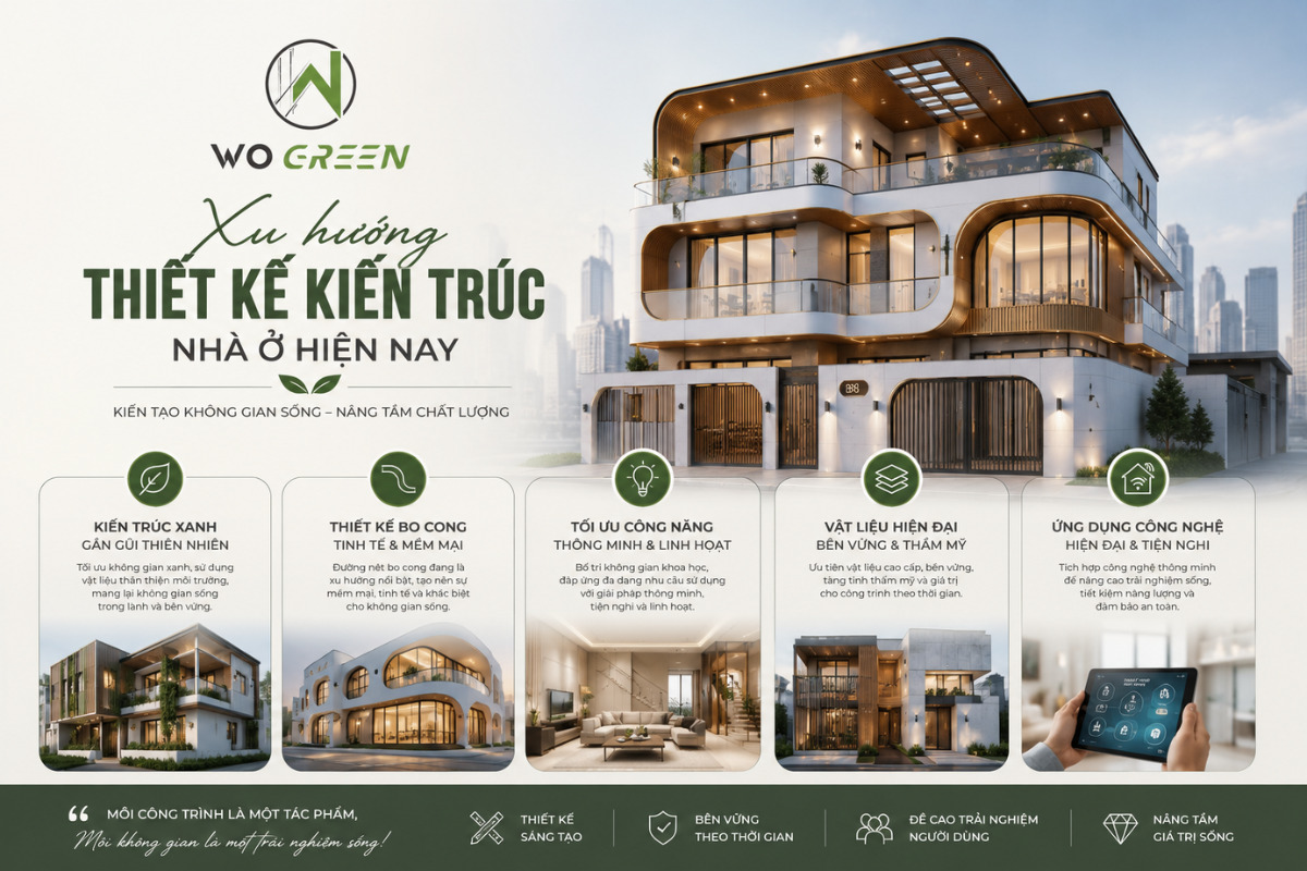 Xu hướng thiết kế kiến trúc nhà ở hiện nay