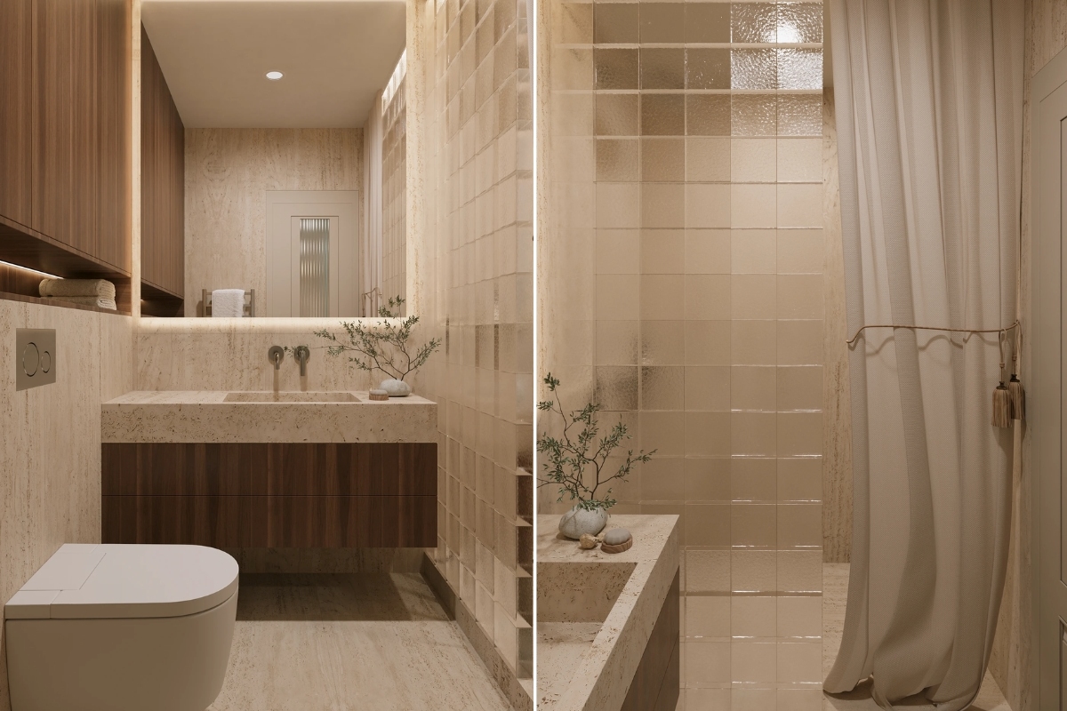 Thiết kế phòng tắm tối giản mang lại cảm giác sạch sẽ và thư thái