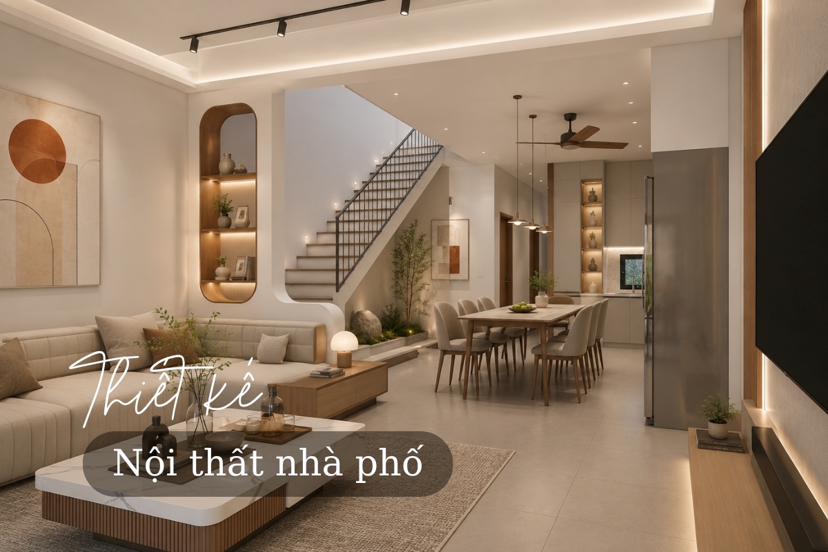Thiết kế nội thất nhà phố đẹp, tiện nghi