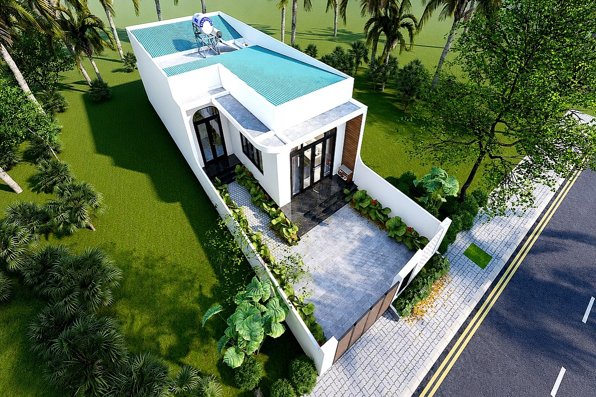 Thiết kế nhà mái bằng 7x15m 3 phòng ngủ