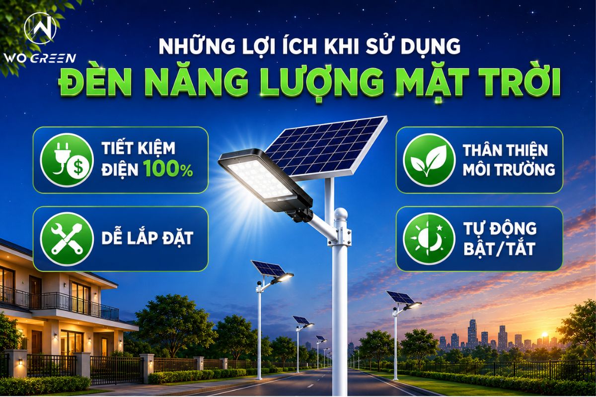 Những lợi ích khi sử dụng đèn năng lượng mặt trời