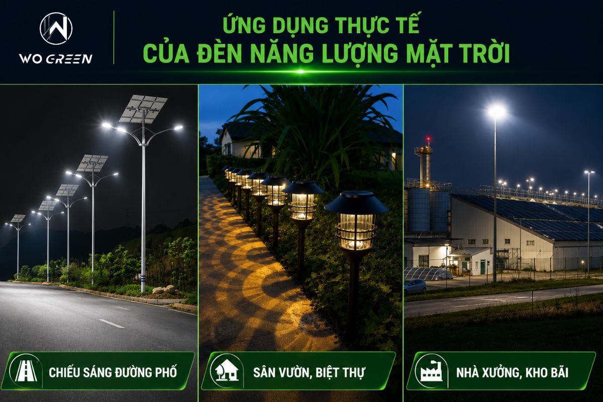 Ứng dụng thực tế của đèn năng lượng mặt trời
