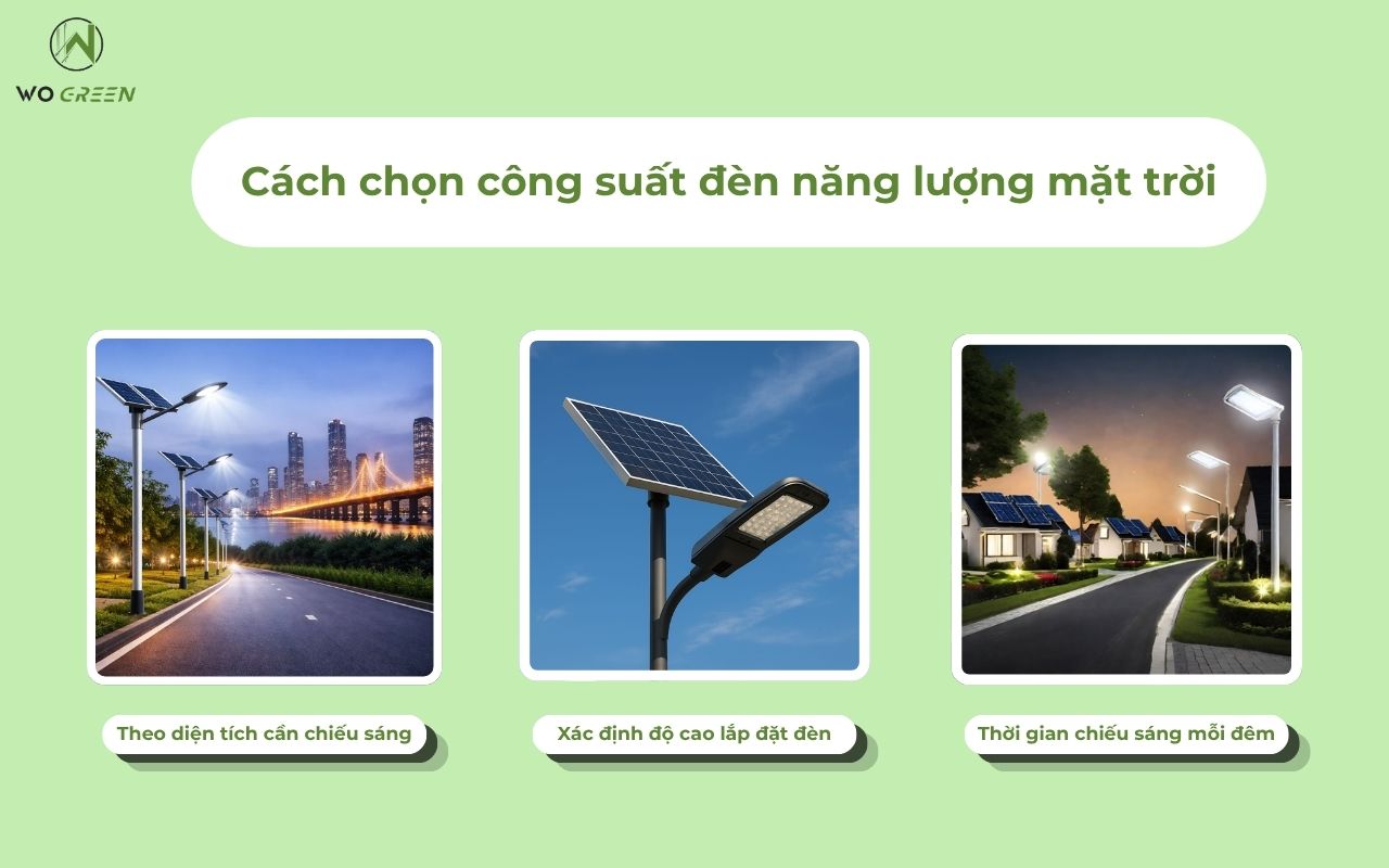 Cách chọn công suất đèn năng lượng mặt trời