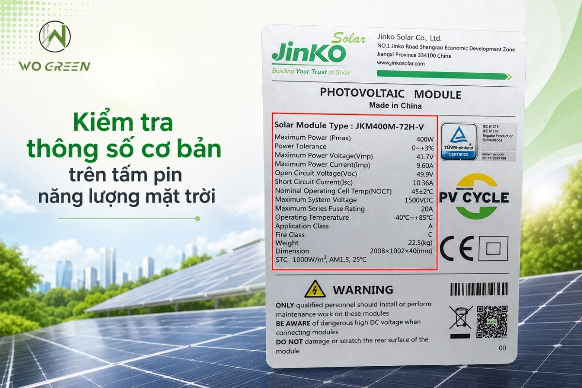 Kiểm tra thông số trên tấm pin năng lượng mặt trời