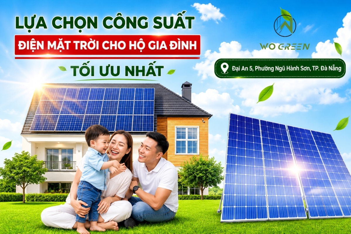 Lựa chọn công suất điện mặt trời cho hộ gia đình tối ưu
