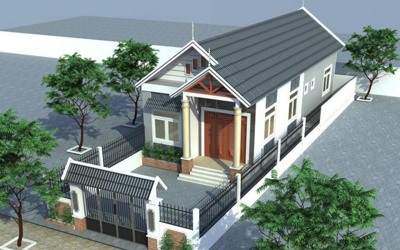Mẫu nhà cấp 4 nông thôn 300 – 400 triệu hiện đại, đầy đủ tiện nghi cho gia đình trẻ (Nguồn: Internet)