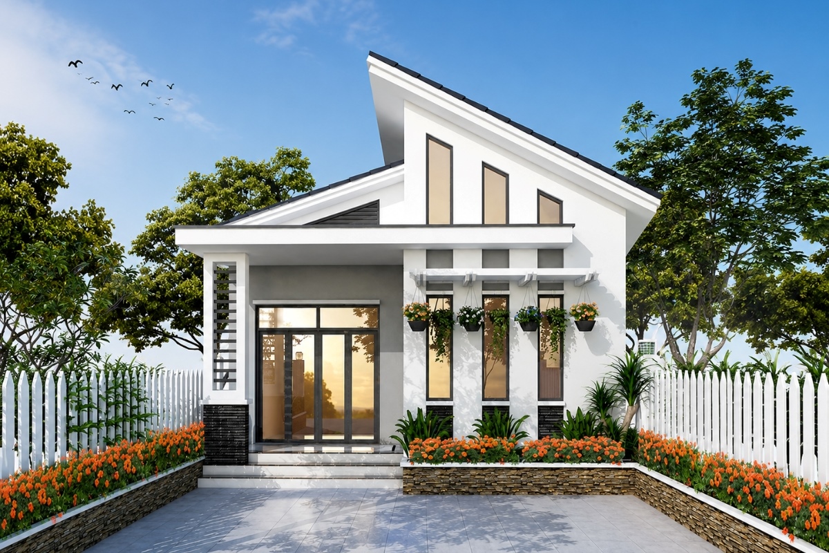 Kiến trúc mái dốc hỗ trợ thoát nước hiệu quả và tăng độ bền công trình