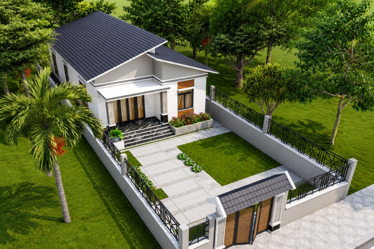 Không gian 4 phòng ngủ rộng rãi giữa khuôn viên sân vườn xanh mát