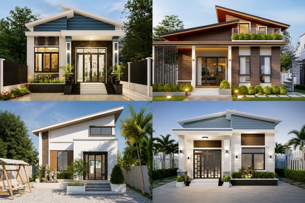 Một số thiết kế nhà cấp 4 mái lệch 300 triệu dành cho người yêu thích sự mới mẻ