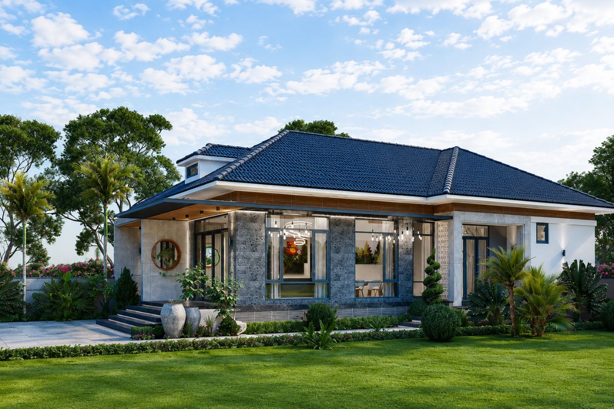 Nhà cấp 4 mái Nhật 3 phòng ngủ 150m2