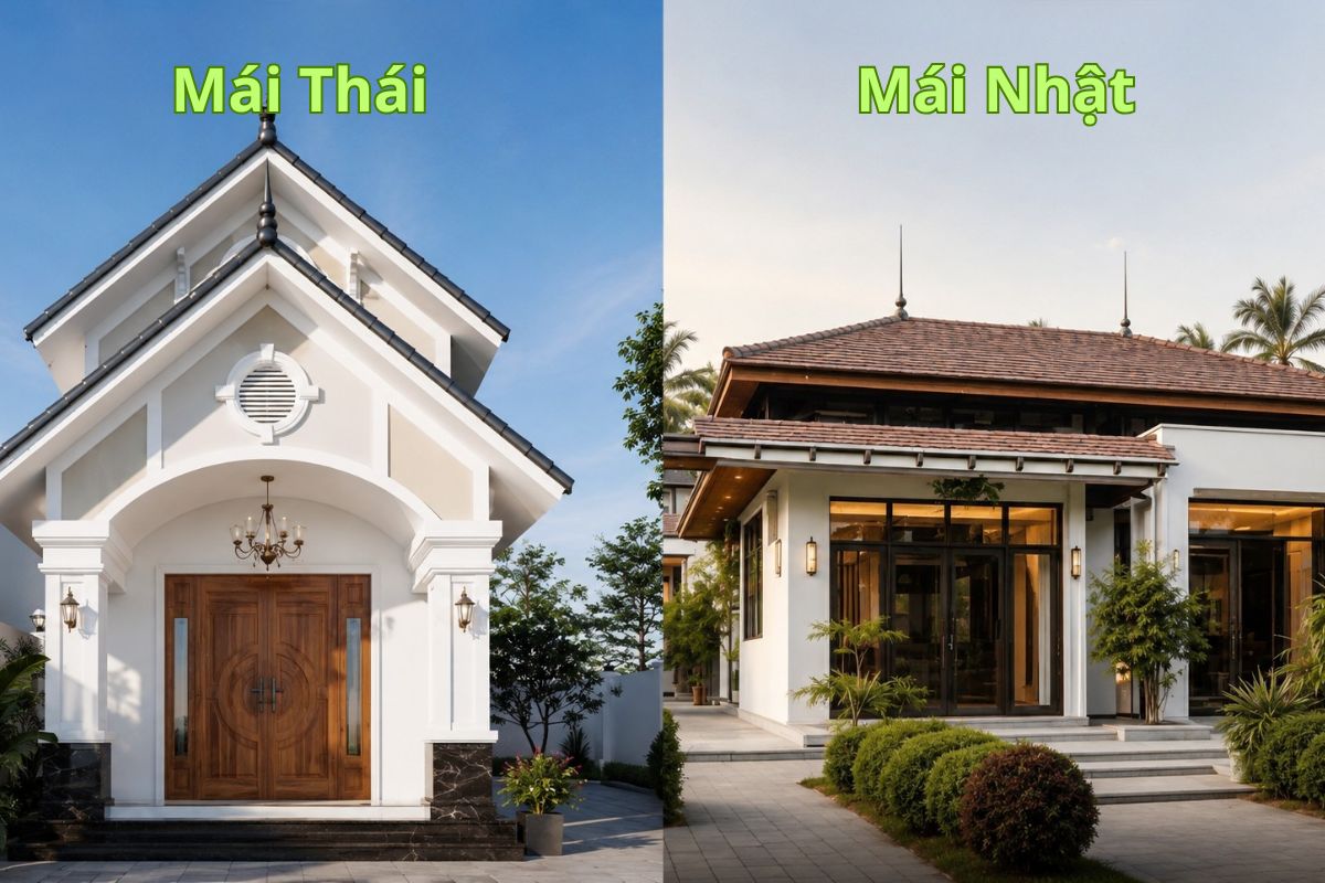 So sánh nhà cấp 4 mái Thái và mái Nhật