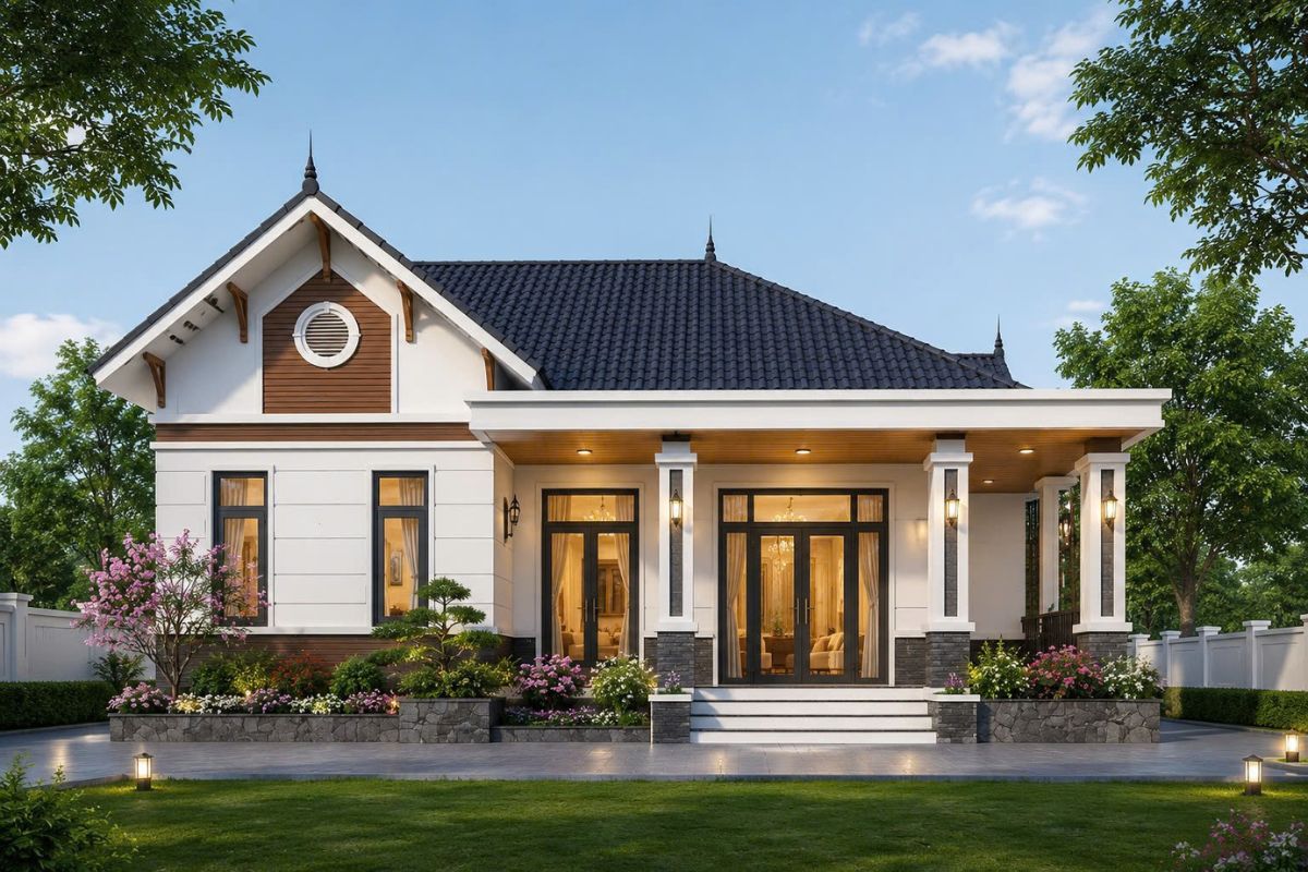 Mẫu nhà cấp 4 mái Thái hiện đại
