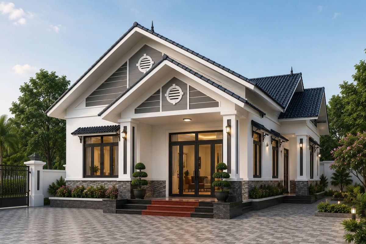 Mẫu nhà cấp 4 mái Thái nông thôn
