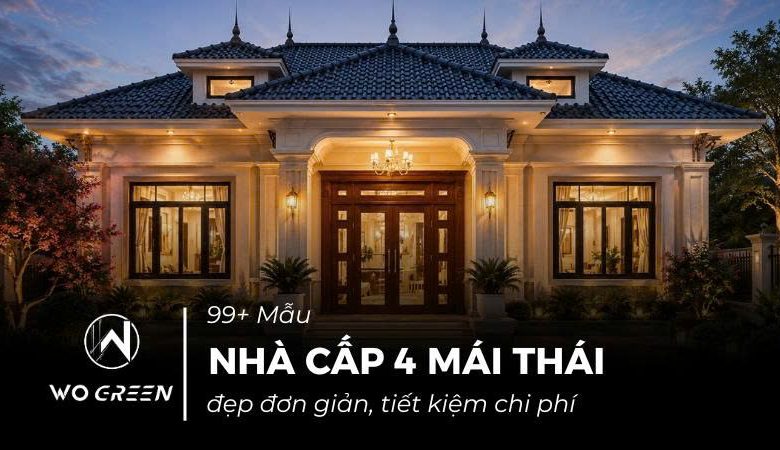 99+ mẫu nhà cấp 4 mái Thái đẹp, đơn giản, tiết kiệm chi phí