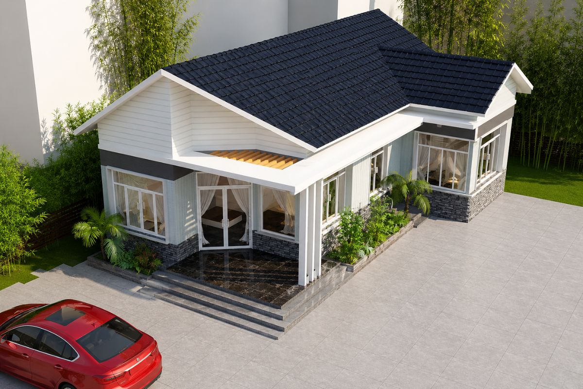 Giải pháp xây nhà cấp 4 mái Thái chữ L khoảng 200 triệu tối ưu chi phí