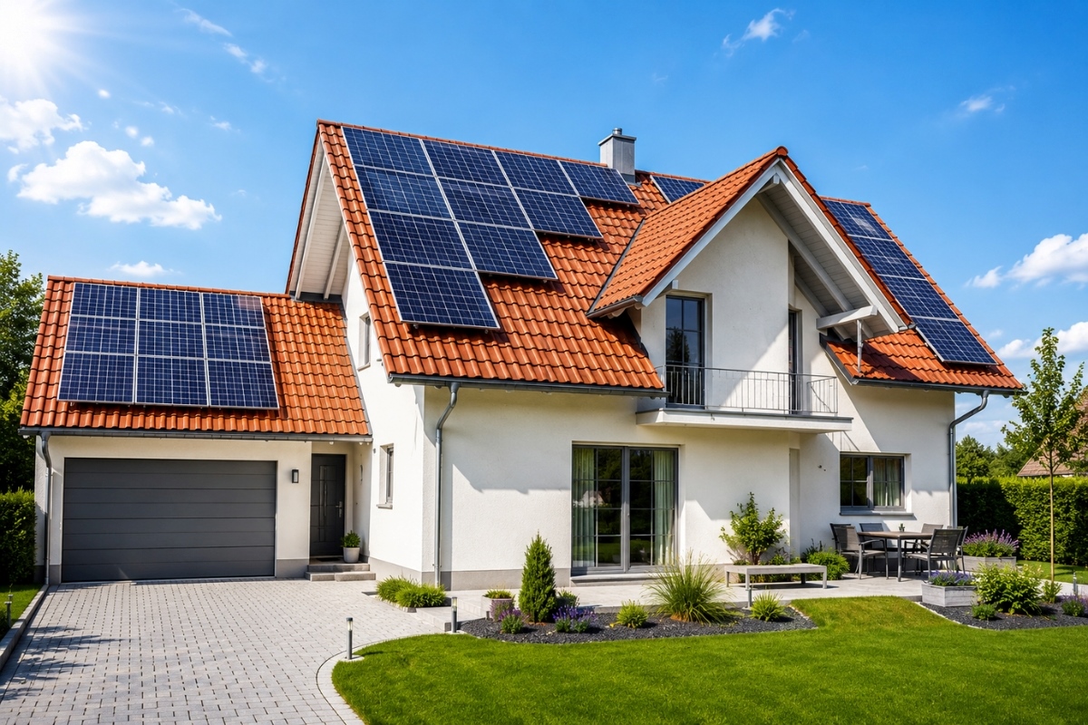 Thi công điện năng lượng mặt trời cho gia đình hiện đại