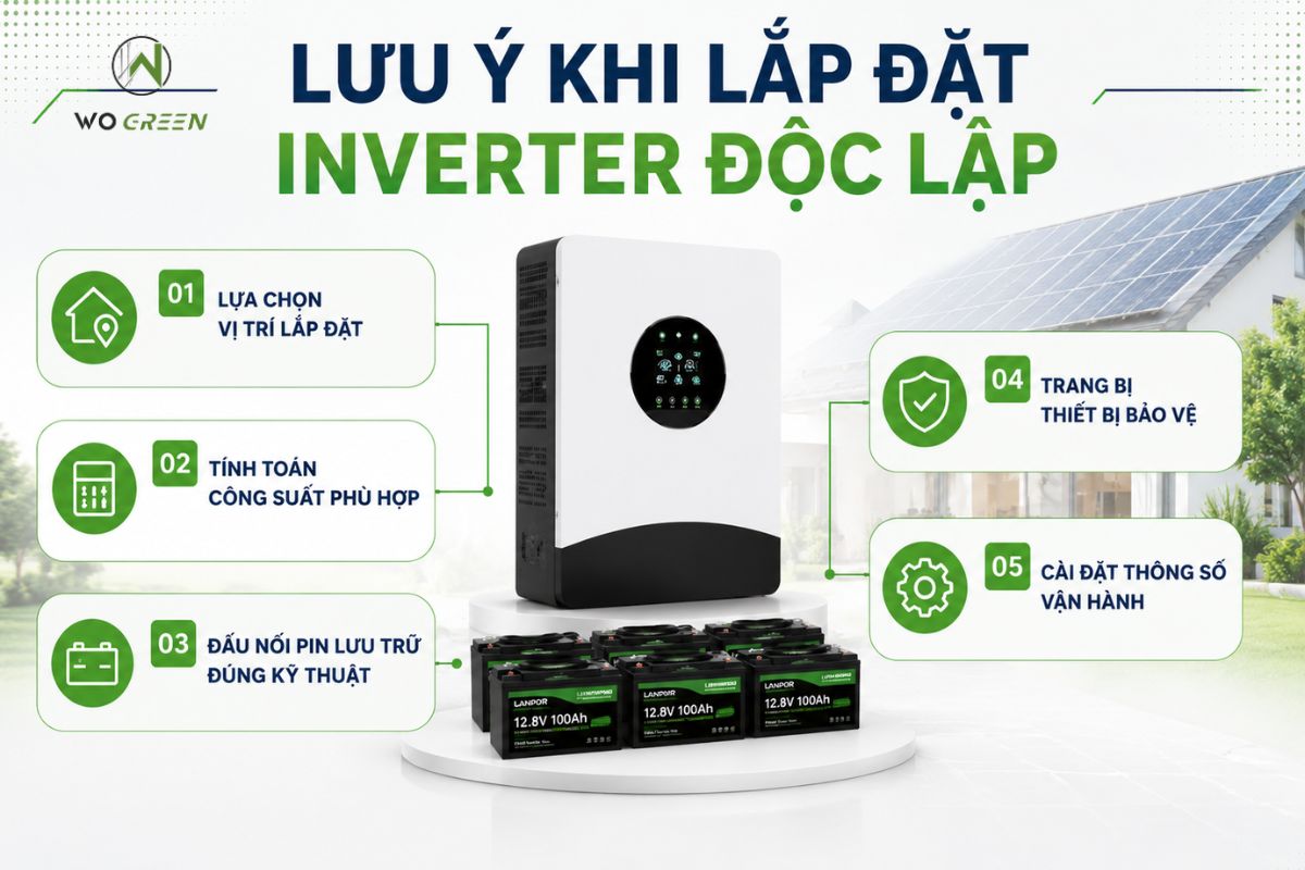 Lưu ý khi lắp đặt inverter độc lập