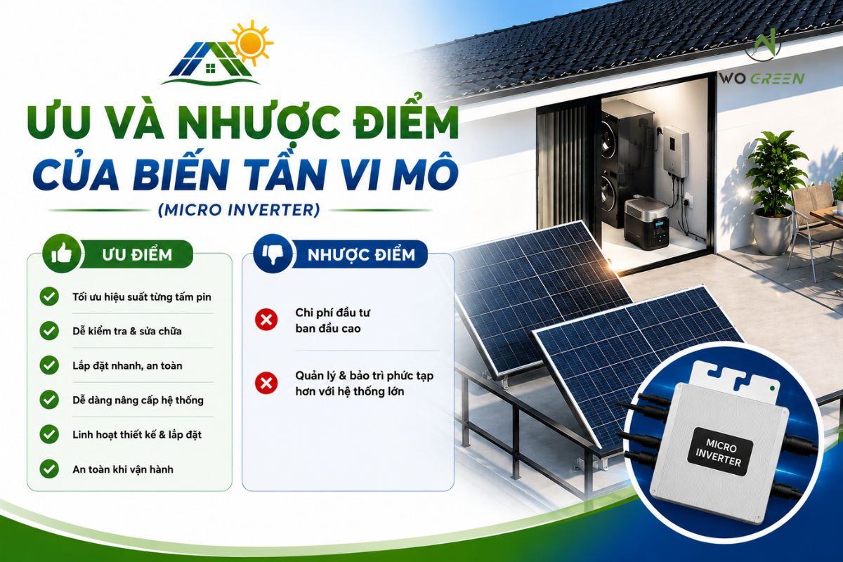 Ưu và nhược điểm của biến tần vi mô (Micro Inverter)