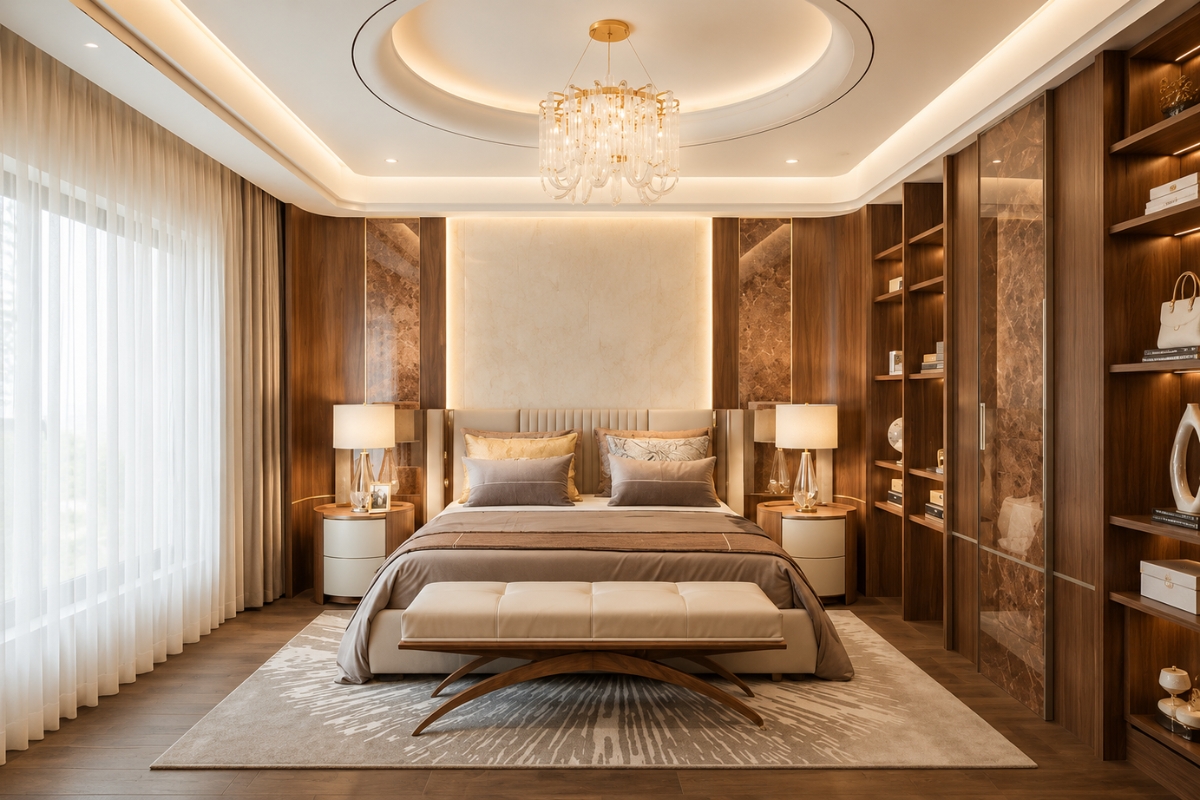 Thiết kế phòng ngủ 12m2 phong cách Luxury cao cấp