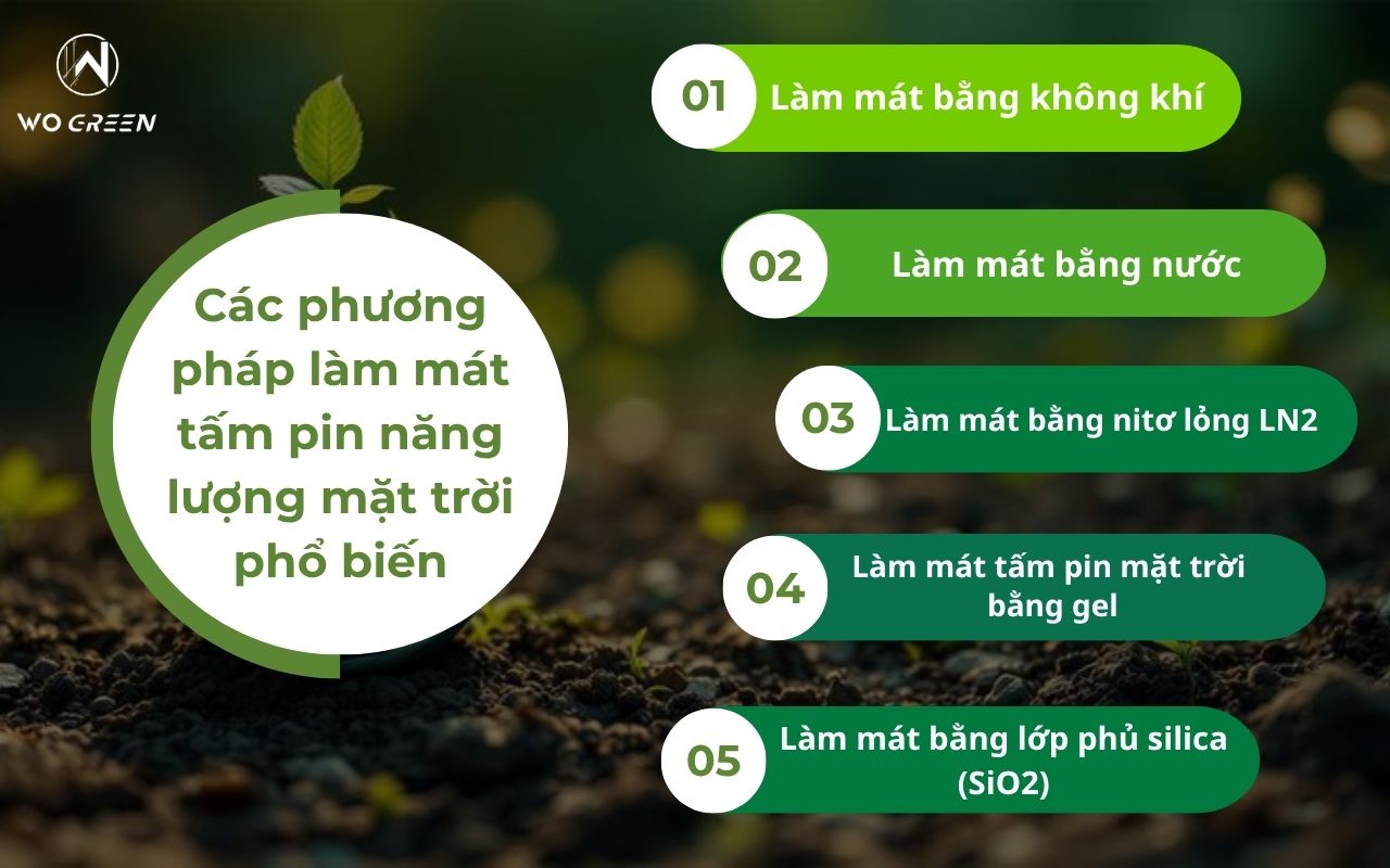 Các phương pháp làm mát tấm pin năng lượng mặt trời phổ biến