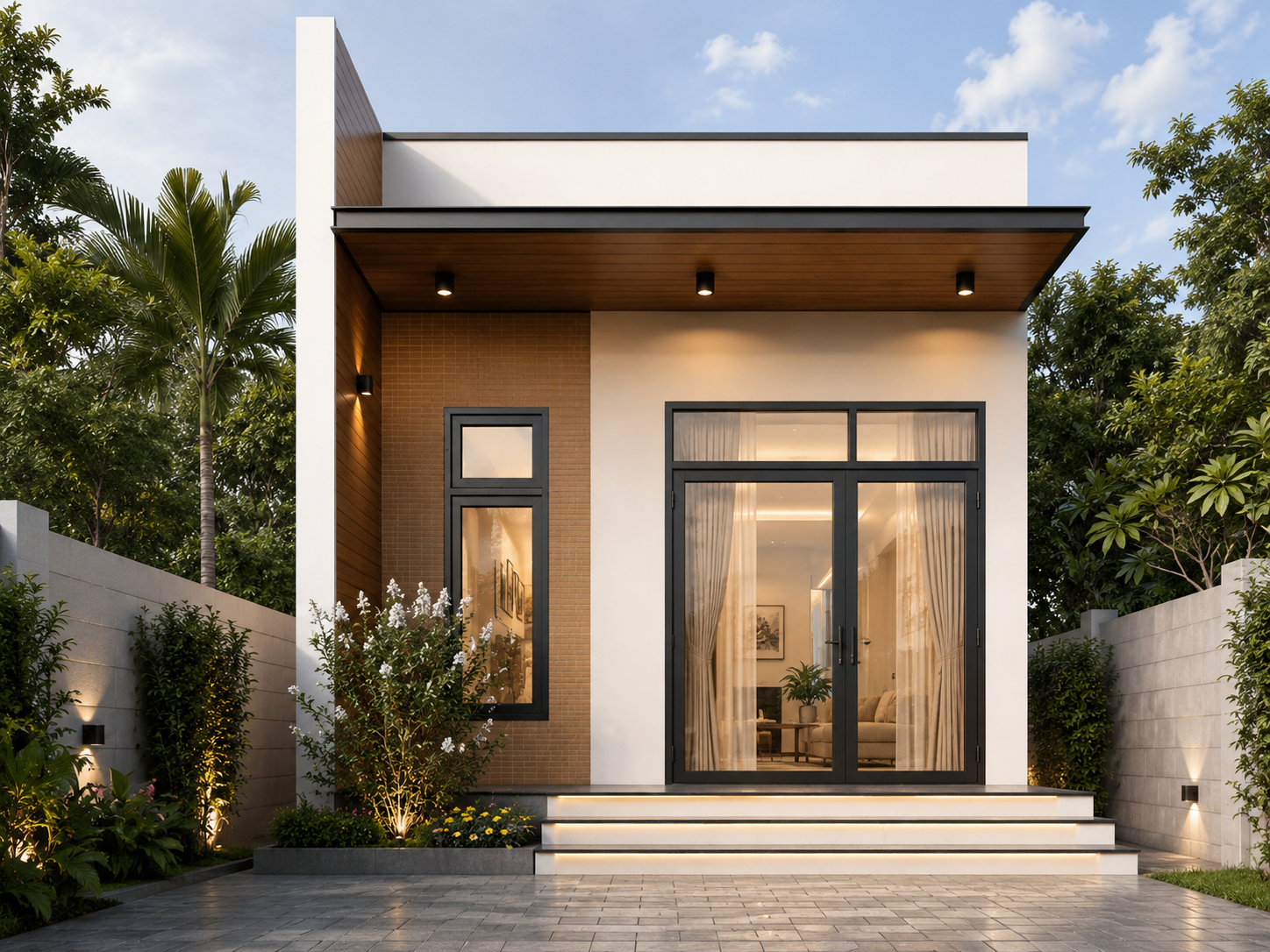 Mẫu nhà cấp 4 đẹp giá rẻ 100 triệu mái bằng