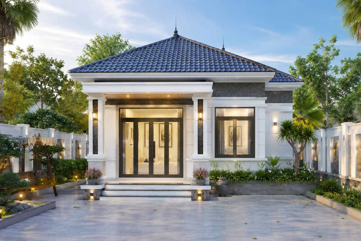 Mẫu nhà cấp 4 đẹp giá rẻ 100 triệu mái Nhật