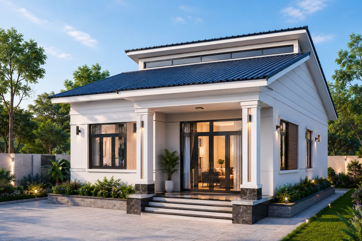 Mẫu nhà cấp 4 3 phòng ngủ 300 triệu mái tôn