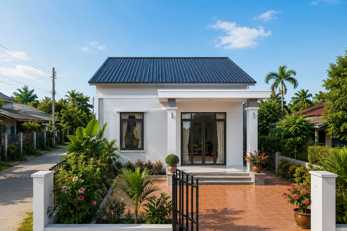 Mẫu nhà cấp 4 3 phòng ngủ 300 triệu ở nông thôn