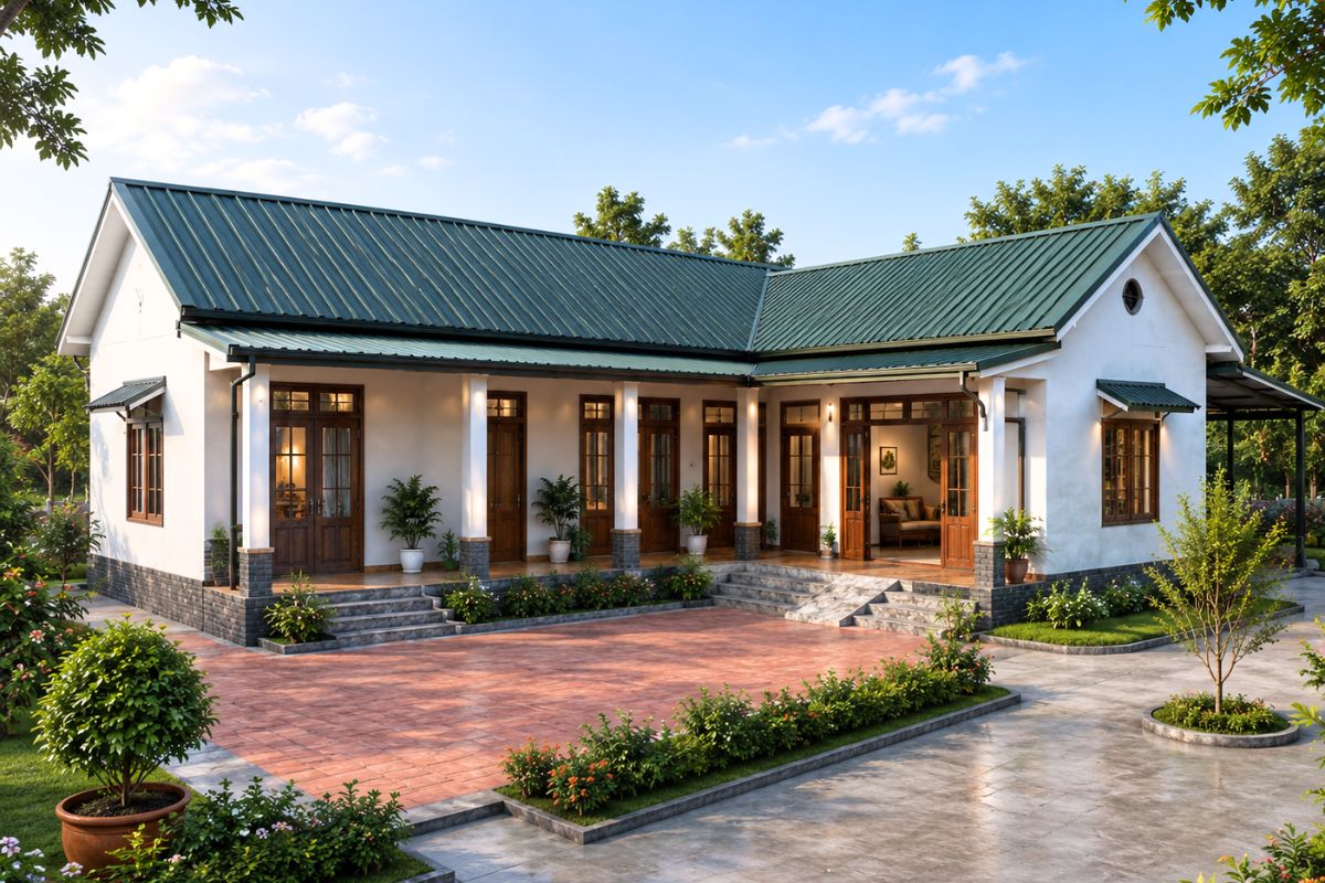 Ưu và nhược điểm của mẫu nhà cấp 4 chữ L mái tôn
