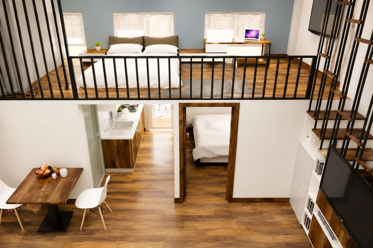 Mẫu nhà cấp 4 gác lửng 200 triệu đẹp, tối giản