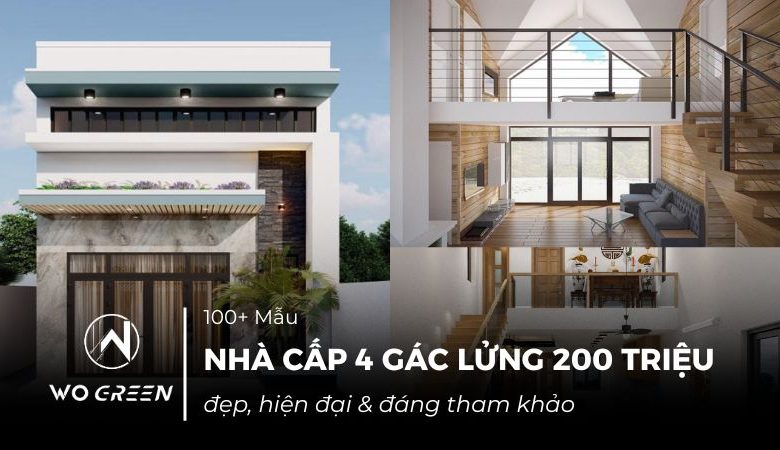 100+ Mẫu nhà cấp 4 gác lửng 200 triệu đẹp, hiện đại