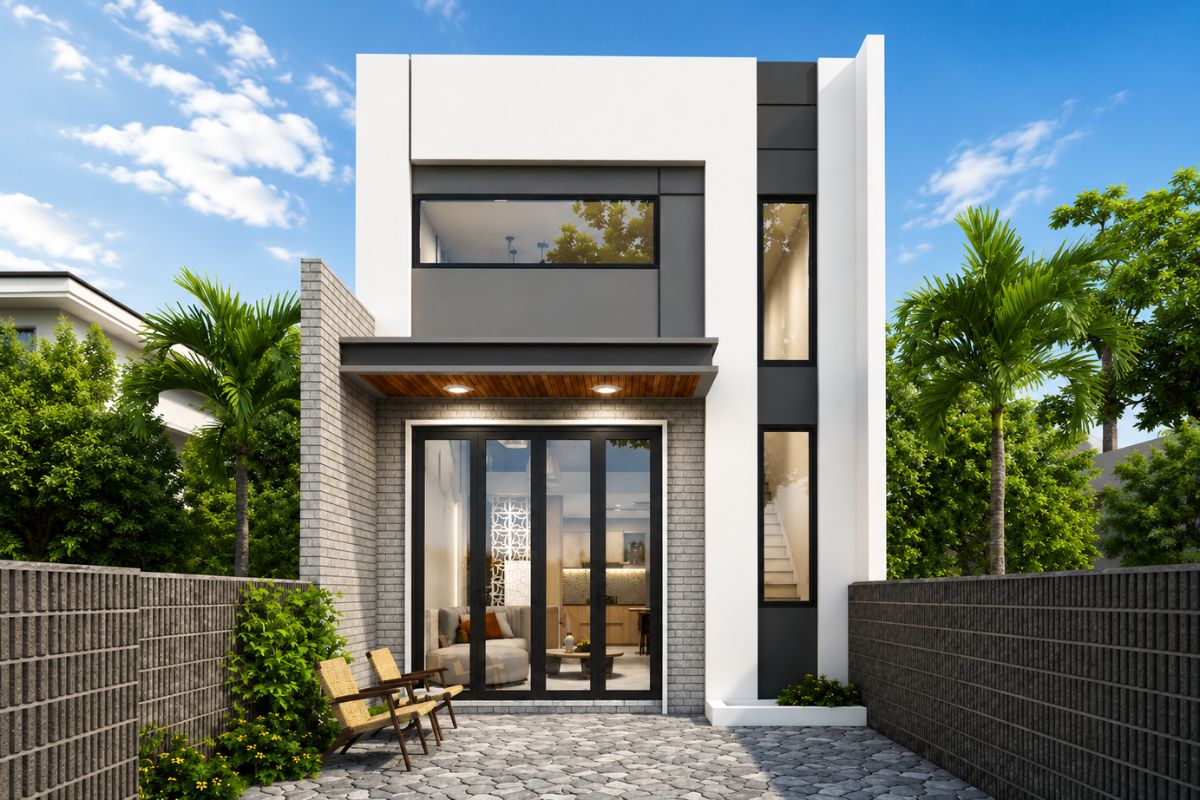 Tham khảo thiết kế nhà cấp 4 có gác lửng 200 triệu mái bằng