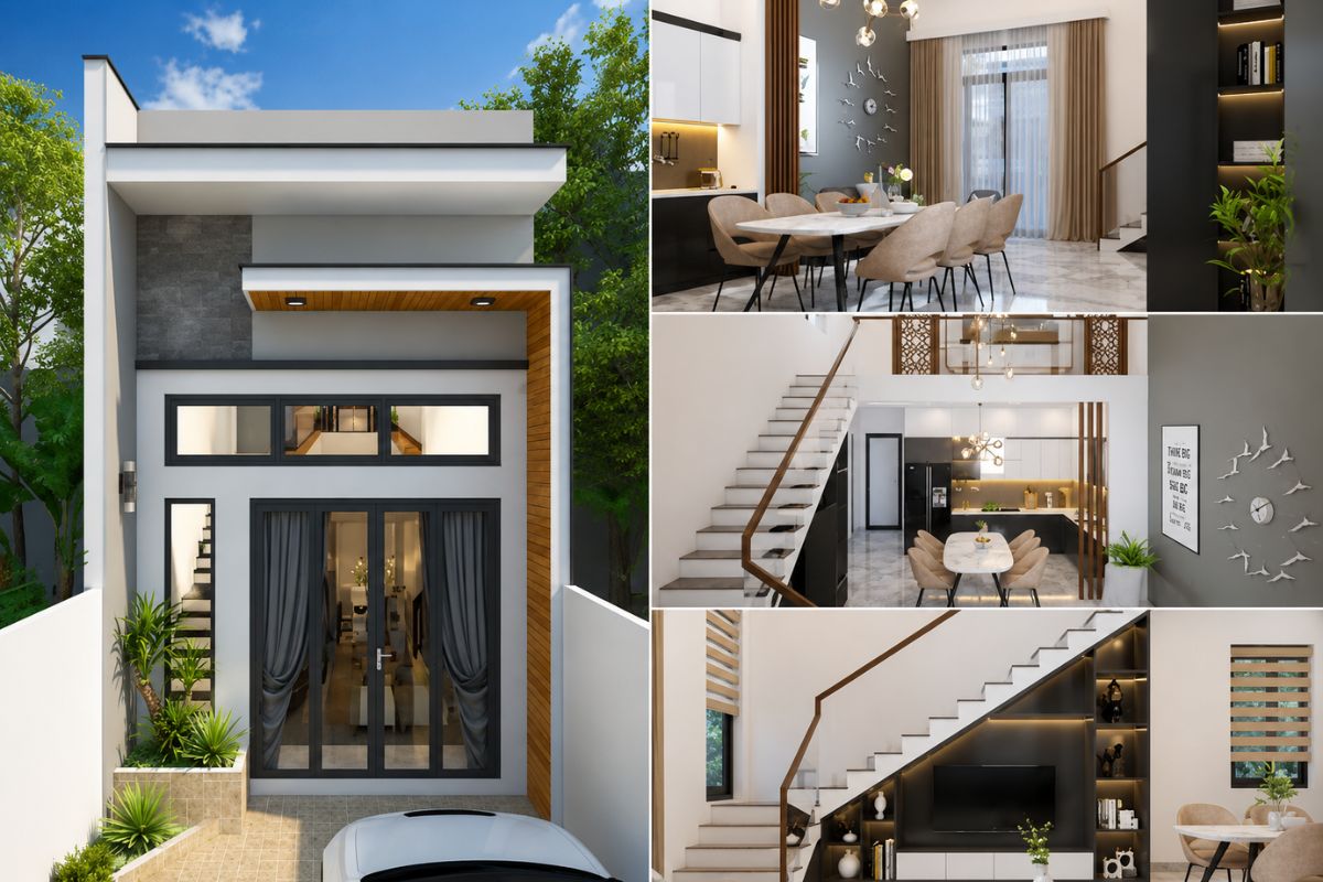 Tham khảo nhà cấp 4 gác lửng 200 triệu kiểu nhà ống