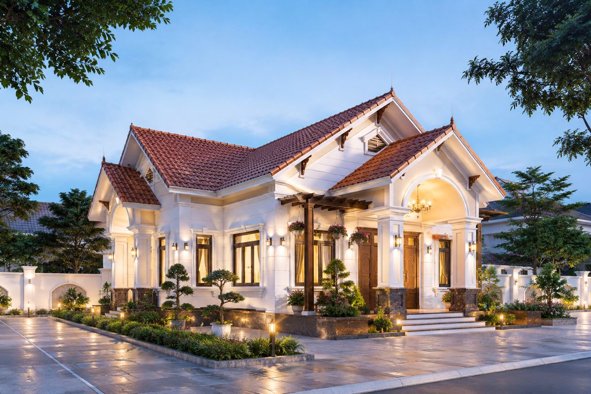 Nhà cấp 4 hai mặt tiền mái ngói