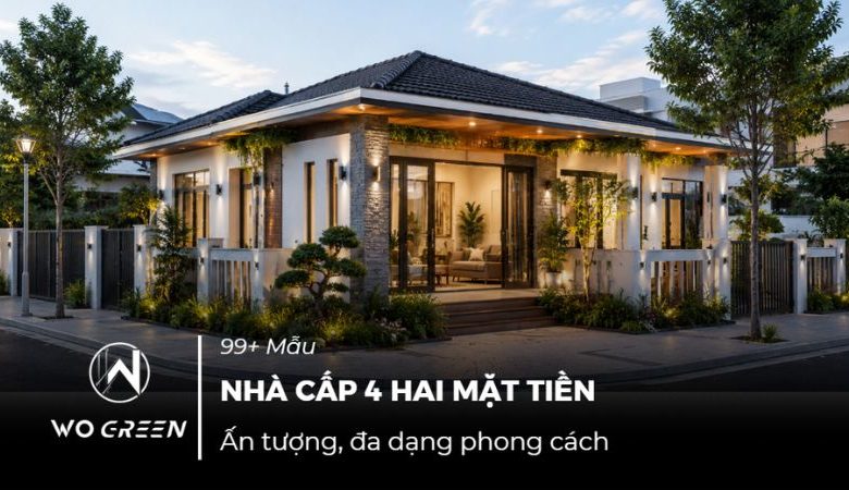 99+ Mẫu nhà cấp 4 hai mặt tiền đẹp, ấn tượng