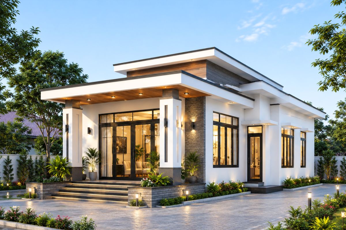 Nhà cấp 4 hai mặt tiền hiện đại