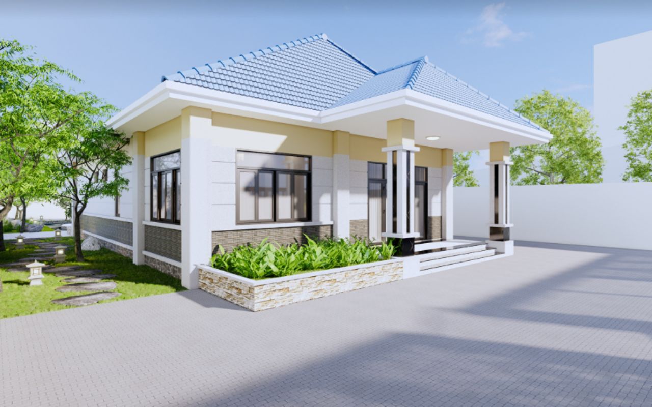 Nhà cấp 4 mái Nhật tân cổ điển