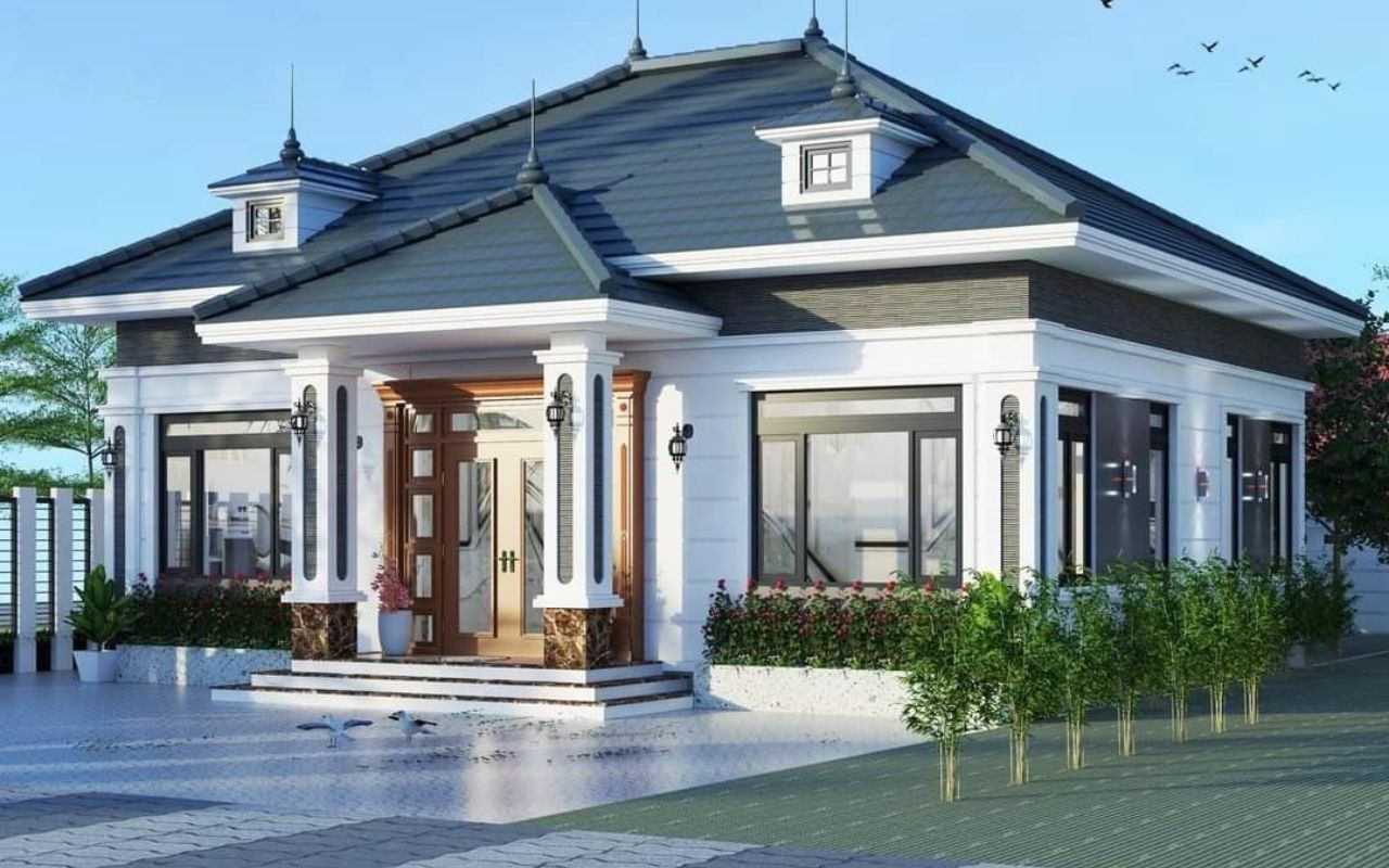 Nhà cấp 4 mái Nhật 4 phòng ngủ