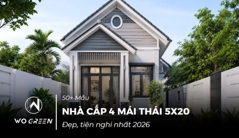 50+ Mẫu nhà cấp 4 mái Thái 5×20 đẹp, tiện nghi nhất 2026