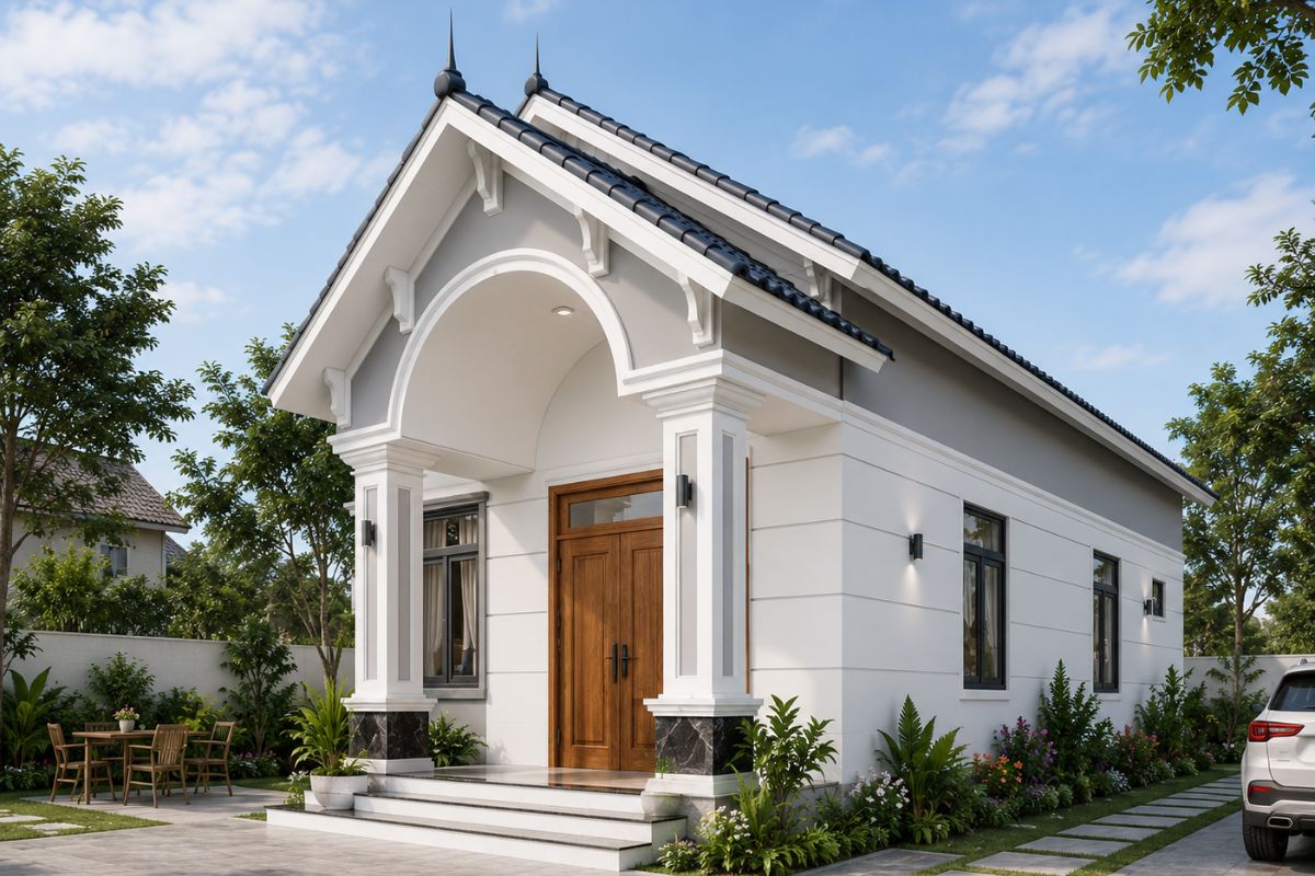 Mẫu nhà cấp 4 mái Thái 5x20 3 phòng ngủ