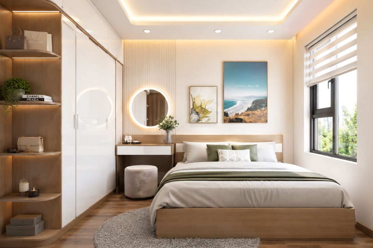 Mẫu thiết kế phòng ngủ 3m vuông phong cách hiện đại
