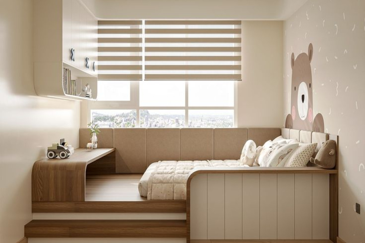 Thiết kế phòng ngủ giường bệt cho trẻ em