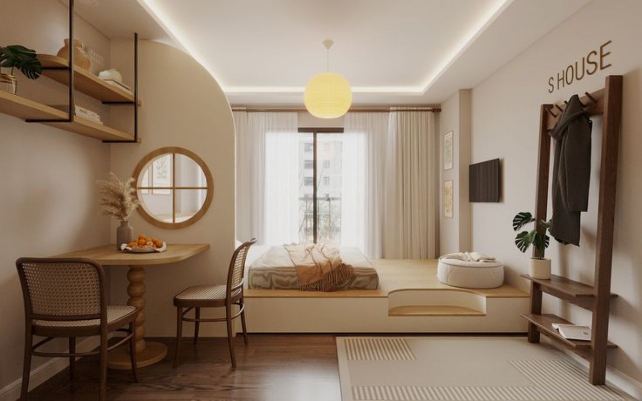 Mẫu phòng ngủ không giường phong cách Nhật Bản