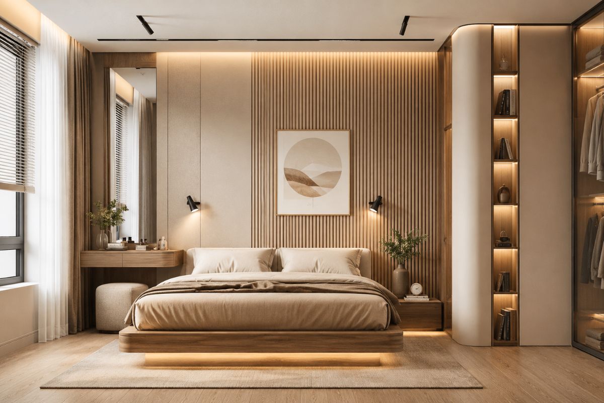 Bí quyết decor phòng ngủ màu nâu đẹp