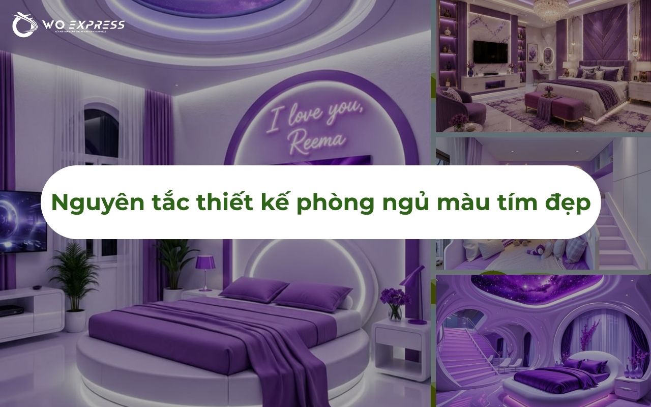 Nguyên tắc thiết kế phòng ngủ màu tím đẹp