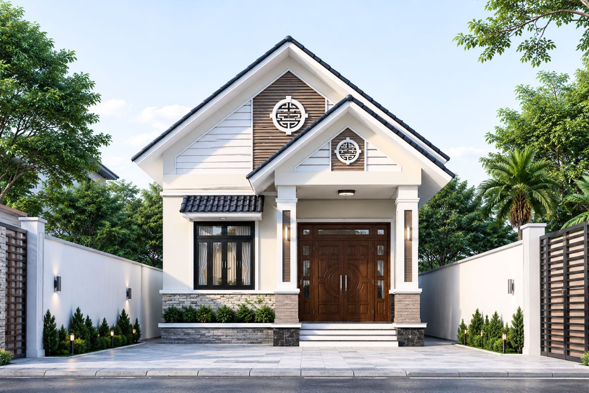 Mẫu thiết kế nhà phố 7x20m mái Thái