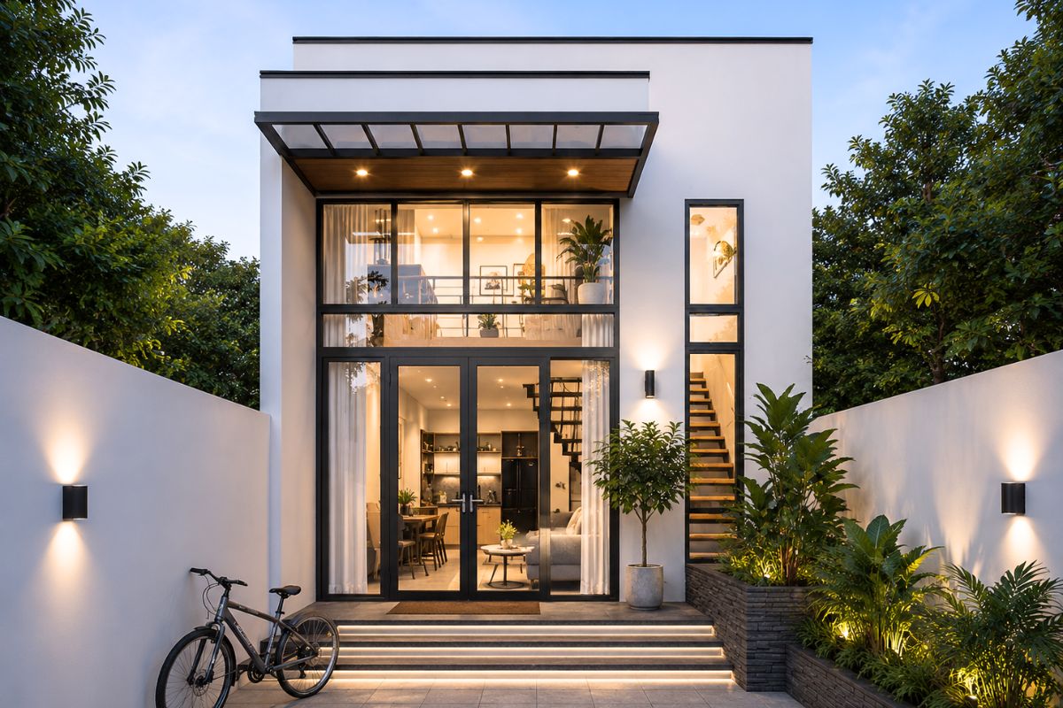 Mẫu thiết kế nhà phố 7x20m gác lửng