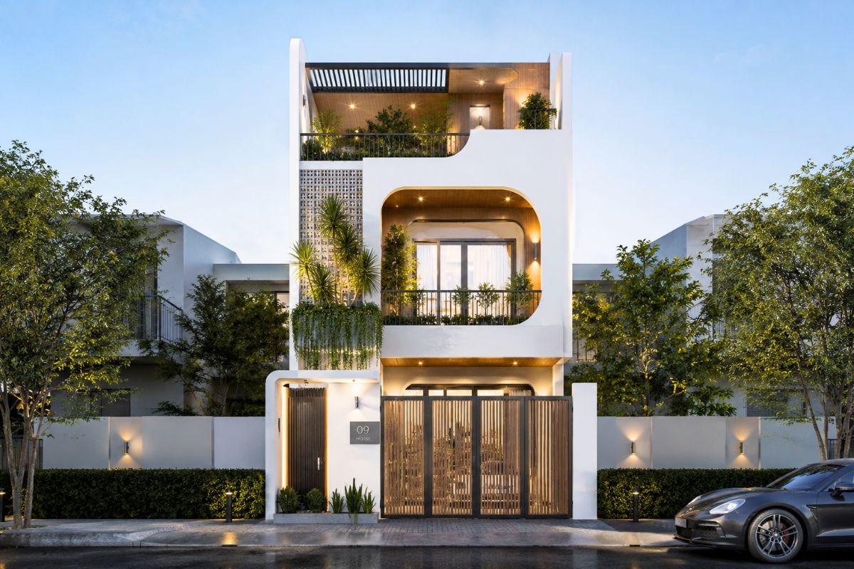 Mẫu thiết kế nhà phố 7x20m 2 tầng 1 tum
