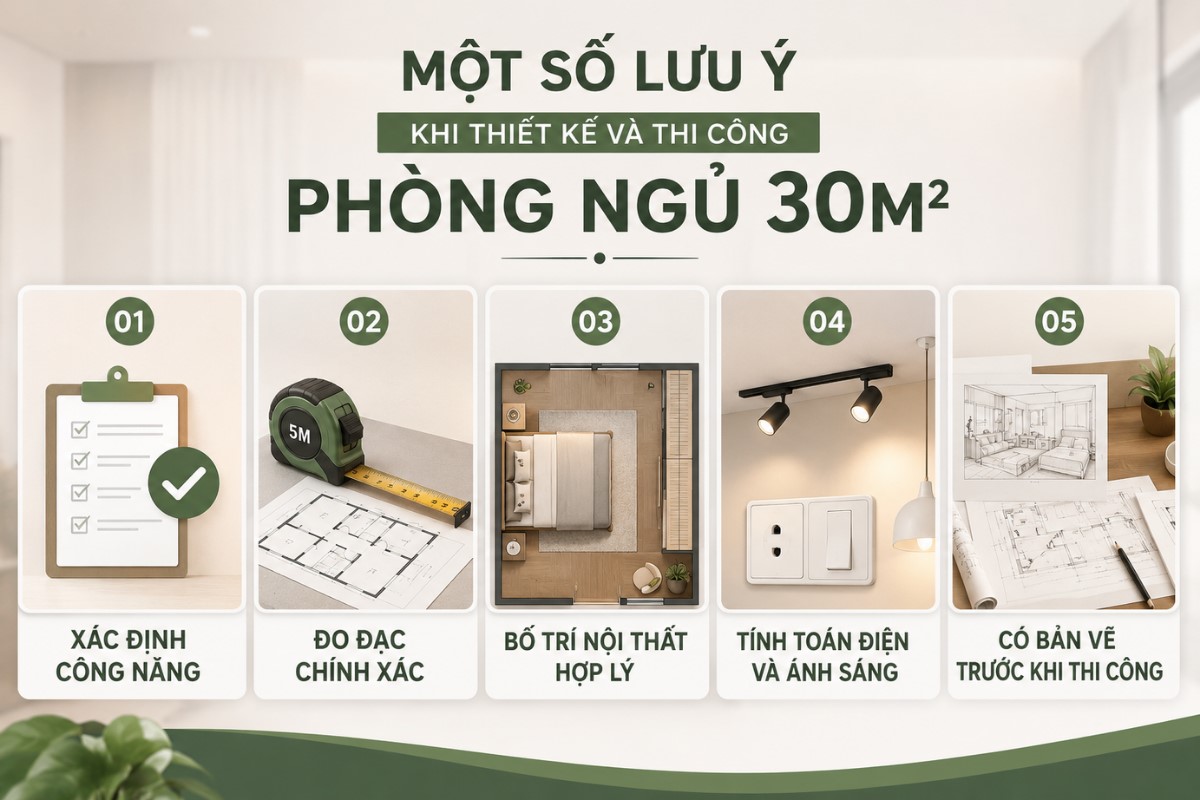 Những lưu ý khi thiết kế phòng ngủ 30m2