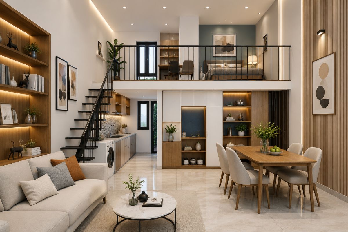 Kinh nghiệm xây nhà cấp 4 gác lửng đẹp, tối ưu chi phí và diện tích